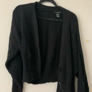 Cropped mini black cardigan